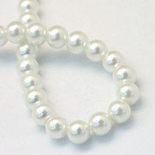 Baking Painted Pearlized Glass Pearl Round Bead