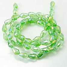 Electroplate Glass Beads Strands,Lime Green
